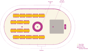 Sperry_Tent_Layout__14m x 26m Sperry _Farmhouse long tables and round Circular tables