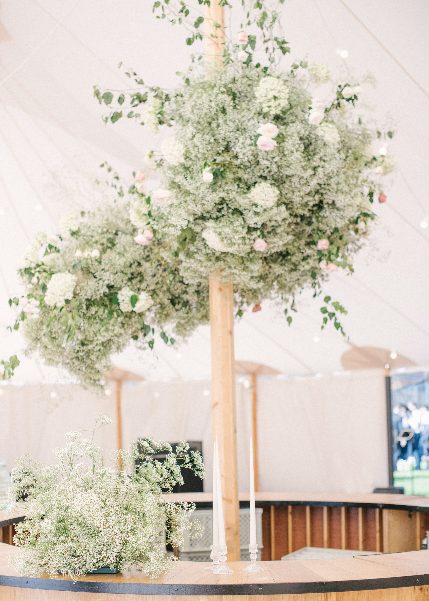 Sperry Tent florals by Aelisabet Flowers, planned Katrina Otter Weddings with The Sail Tent Company